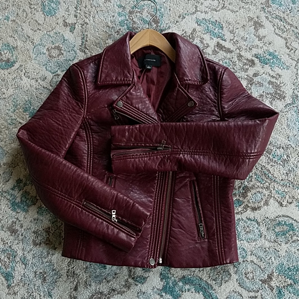 Ann Taylor Faux Leather Jacket S Small